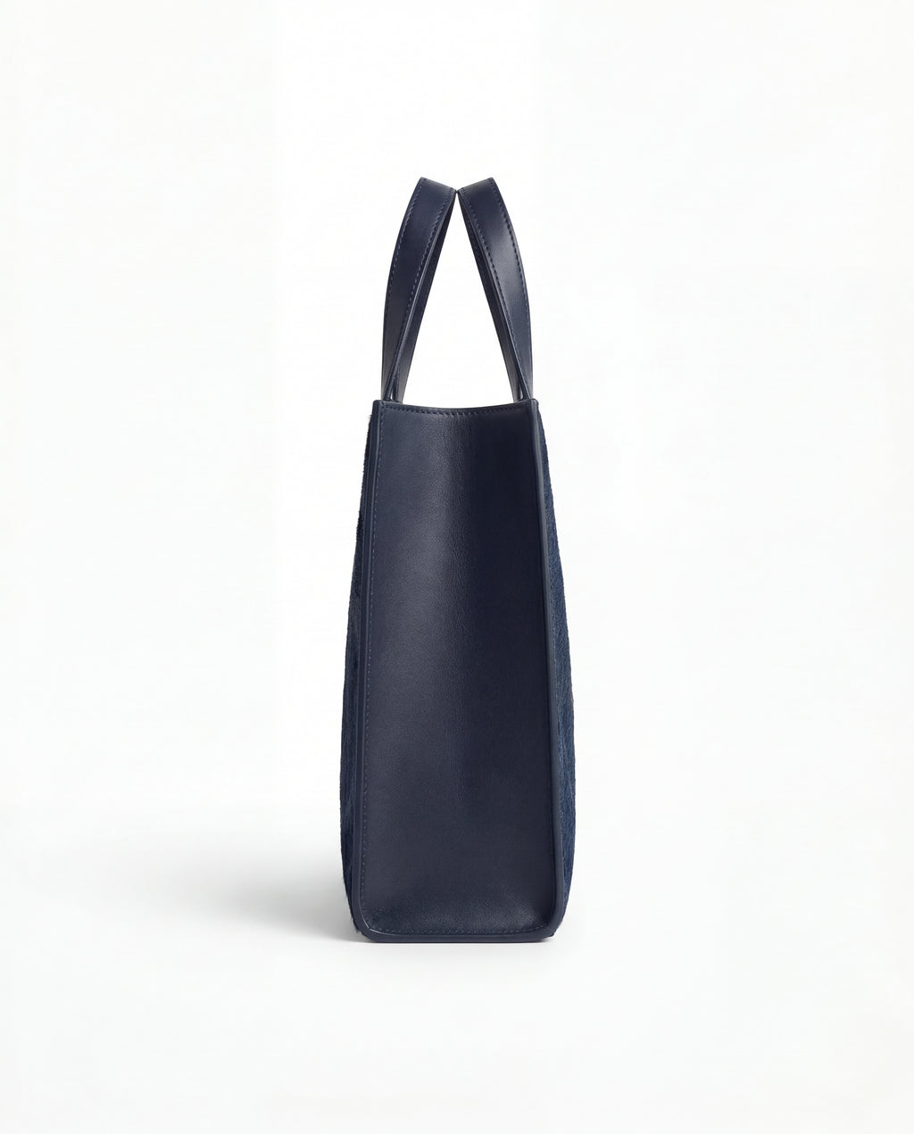 Navy Blue Cowhide Tote Bag