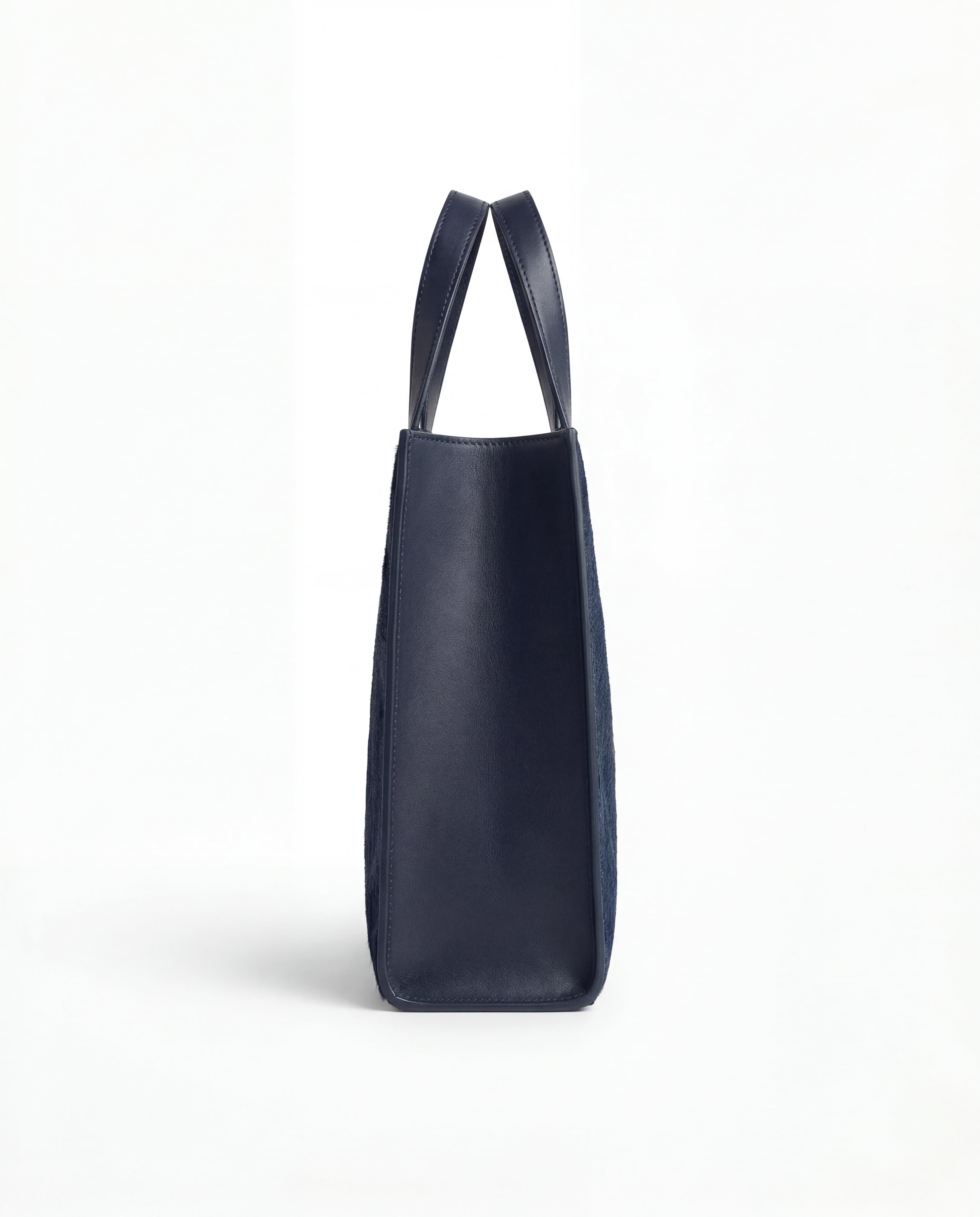 Navy Blue Cowhide Tote Bag