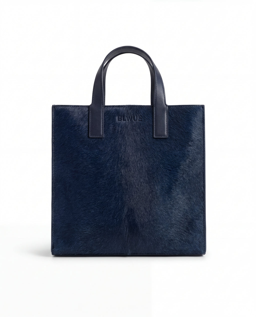 Navy Blue Cowhide Tote Bag