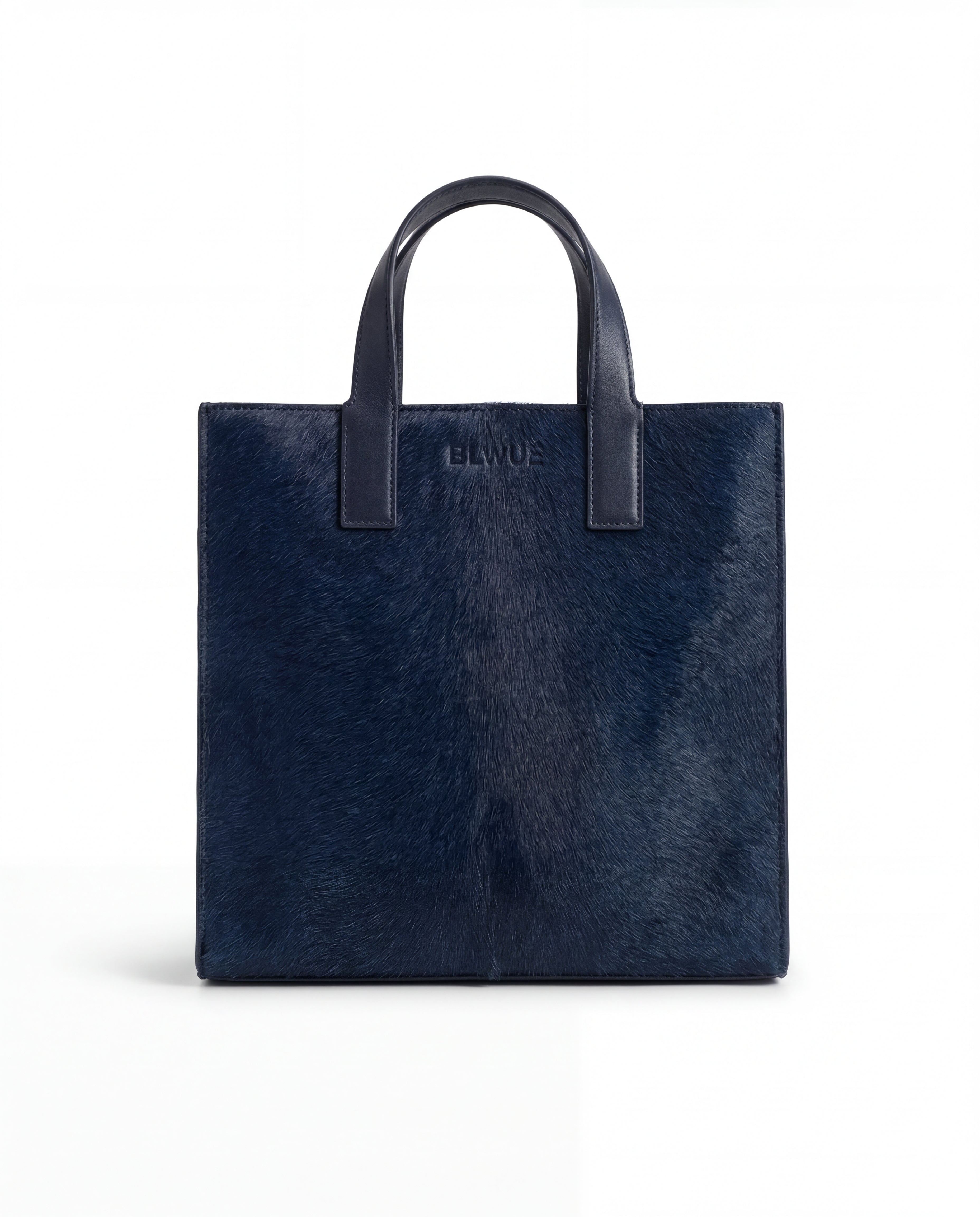 Navy Blue Cowhide Tote Bag